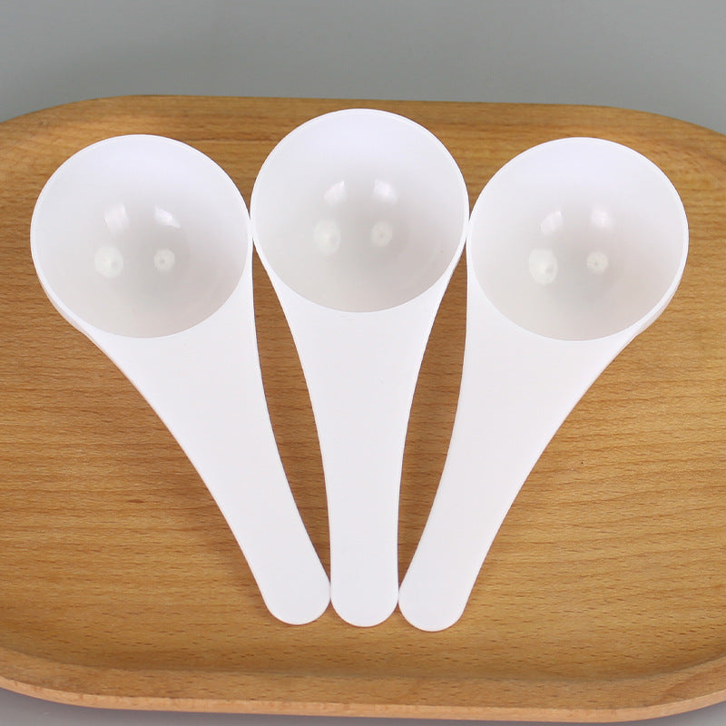 30ml plastic measuring spoon - round bottom, ideal for fertilizer, liquids, powders, and pet food. non-edible, holds 30 grams of water