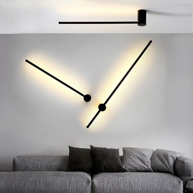 Minimalist light luxury linear wall sconce - bedroom bedside, living room background wall, simple nordic style for hallway, aisle, hotel, and restaurant lighting