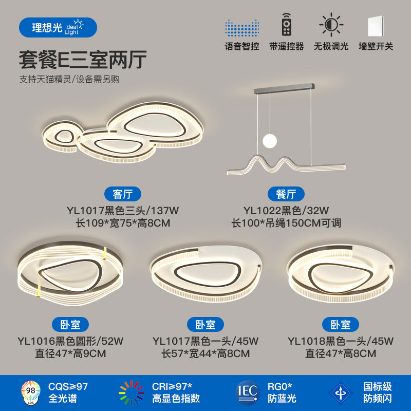 Living room ceiling light modern simple atmosphere creative pebble shape full spectrum lighting whole house package combination