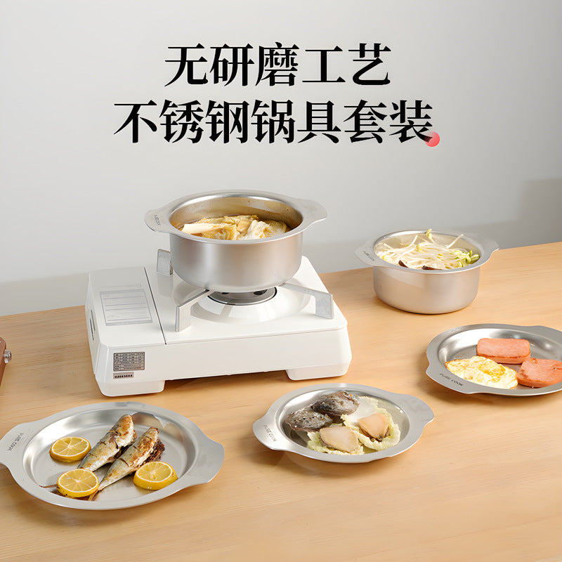 supply 304 stainless steel pot for home non-grinding pot three-piece suitinduction cooker soup pot three-layer steel