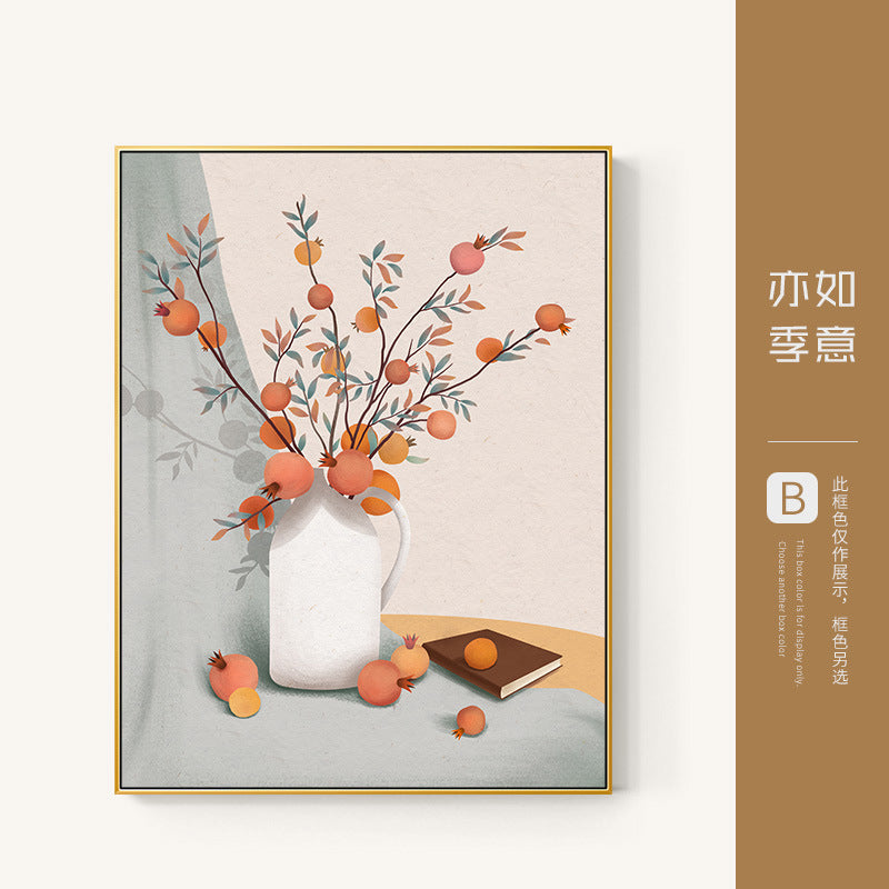 Nordic restaurant meter box decorative painting dining table wall vertical distribution box blocking painting living room aisle vertical painting