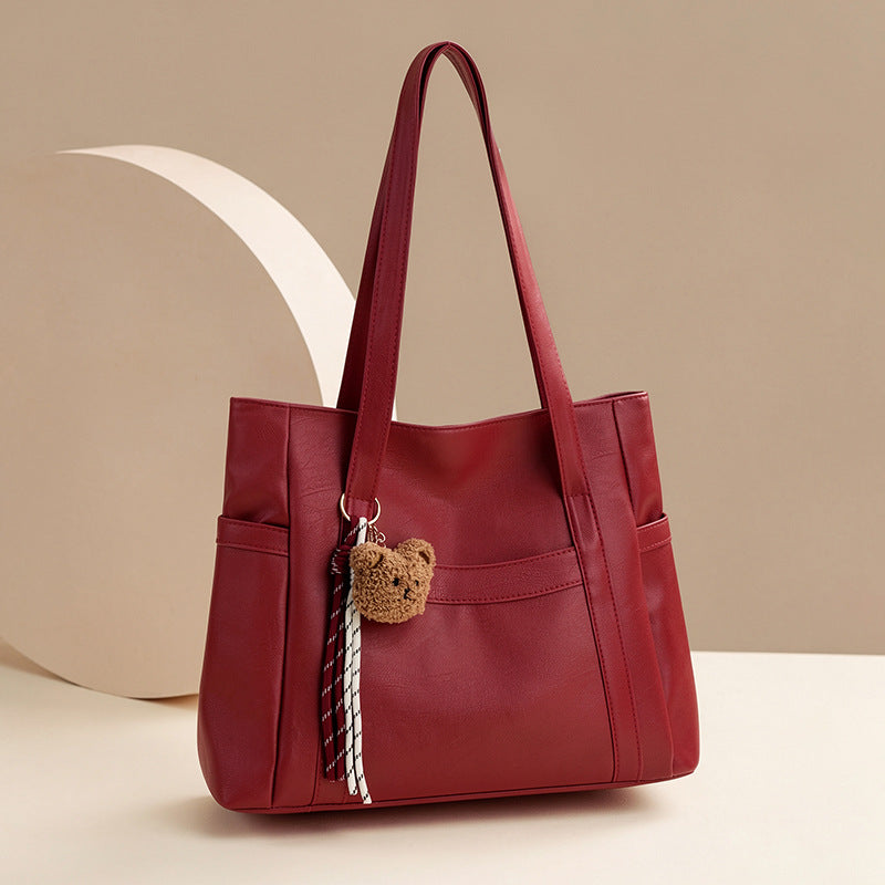 Large capacity fashionable versatile tote bag for women - 2026 spring retro new style casual commuter shoulder bag