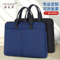 Large capacity zippered tote business briefcase - conference, meeting, document, and laptop bag - customizable with printing - office document bag