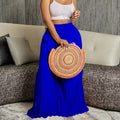 C8536 cross-border independent station new arrival summer european and american women's fashion elegant pleated pants high waistexport wide leg pants