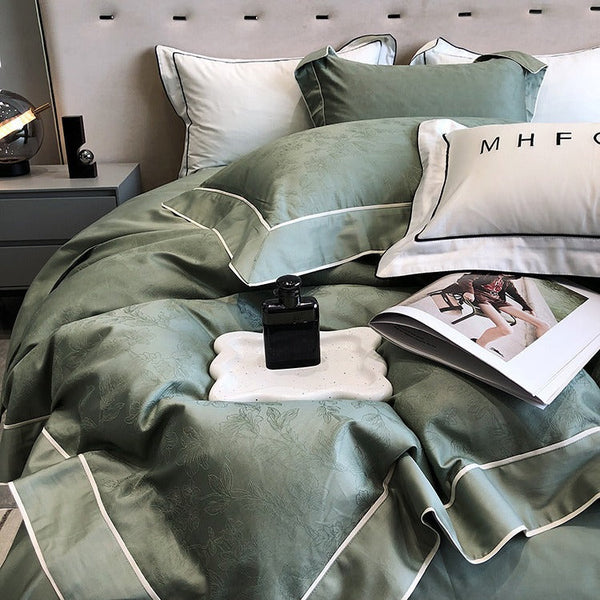 Luxury Italian light luxury jacquard bedding bedding high-end Class A pure cotton long-staple cotton four-piece home textile