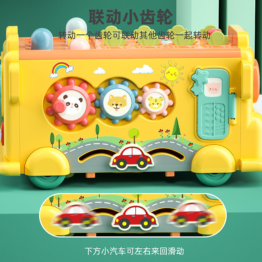 Kids multi-function six-in-one piano whack-a-mole baby toy kids early education month baby pull radish game