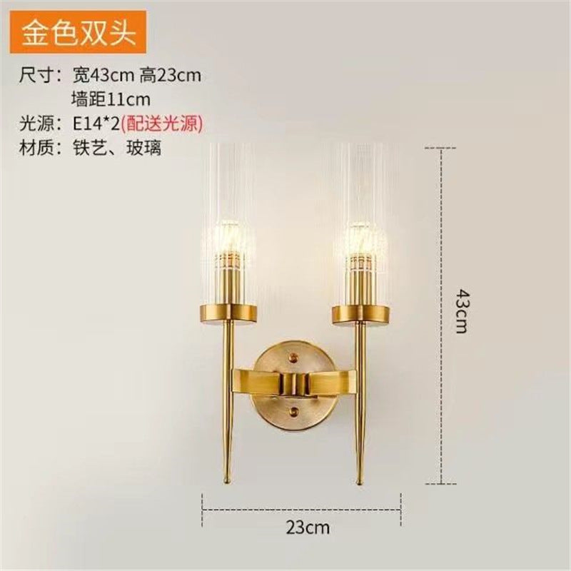 Nordic wall lamp postmodern casual creative crystal light luxury living room background wall lamp bedroom stairway aisle bedside lamp