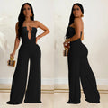 C6941 cross-border   independent station fashion women's solid color fashion pants jumpsuit women