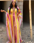 supply summerelegant chiffon v neck chiffon outwear shawl loosepantstwo-piece set multiple colors