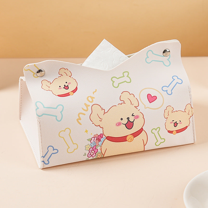 Household living room pumping carton storage pumping box restaurant high-end car ornament ins cute cartoon style tissue box