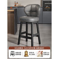 Gray oil wax leather [seat height 65cm] thickened 7cm high elastic sponge