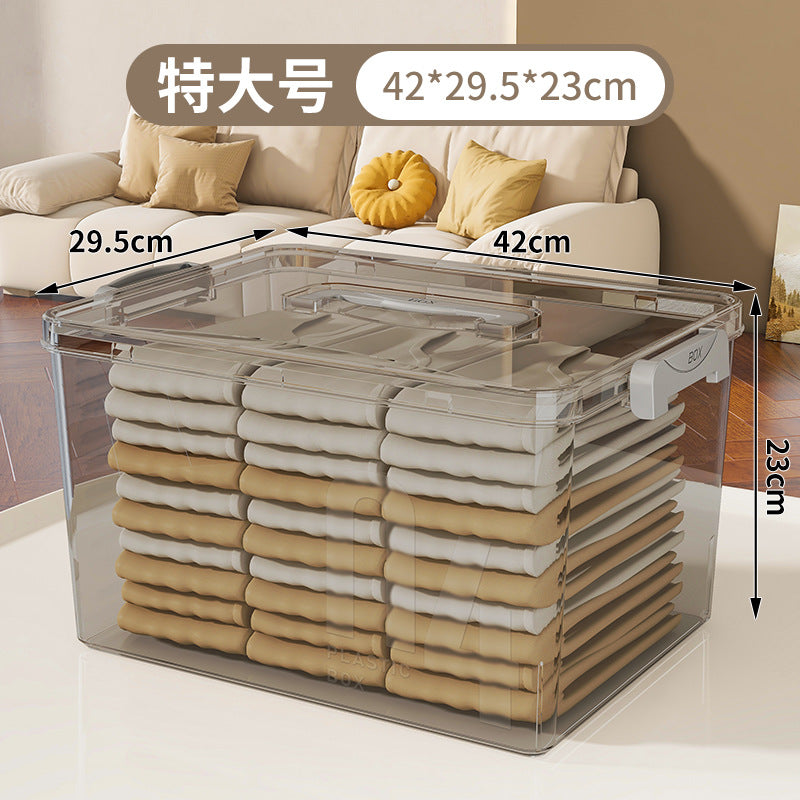 Glove box household one piece delivery plastic storage box thick PET toy cosmetic storage transparent storage box