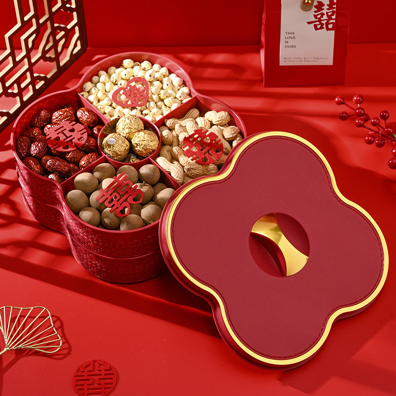 Festive fruit plate, wedding candy plate, wedding, early birth of a baby, dried fruit box, wedding supplies, new year candy box