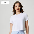 Summer crew neck yoga top - short, loose fit, quick-dry, women's lightweight & breathable activewear t-shirt d25016