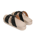 Outwear slip-on slippers black circle decoration flats shoes plaidcasual double-layer ivory white flats slippers for women