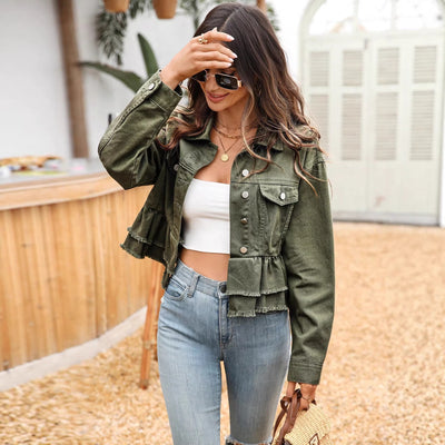 X-spot-16517# cross-border fashion women's clothing  casual versatile denim jacket jacket