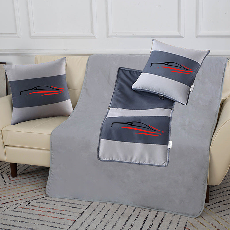 Dual-purpose car pillow and quilt, car pillow quilt, foldable air-conditioning quilt, printed pillow quilt, personalized logo wholesale