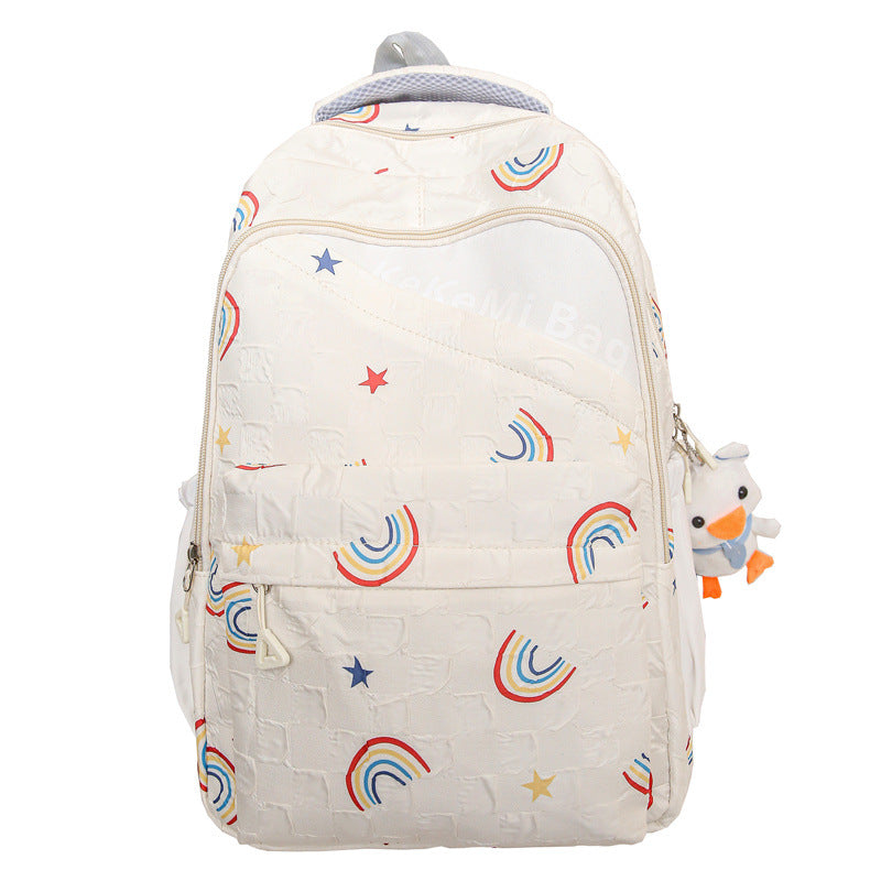 School bag, junior high school girls' new large-capacity cute girl backpack, primary school students in grades 5 to 9 to reduce the burden of backpacks