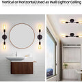 American retro black and gold two-tone double head wall sconce - industrial style for bedroom, bedside, bathroom mirror, b&b, hallway - minimalist design