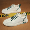 Men's slip-on winter aviator casual shoes, men's athletic flat shoes, non-slip waterproof white leather shoes for spring