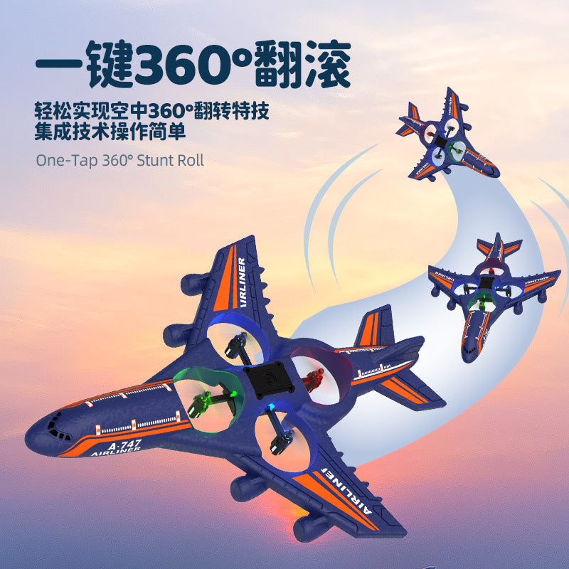 new arrival remote control aircraft kids toys a747artificial passenger aircraft quadcopter resistant to falling foam aircraft model flying