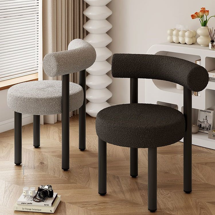 Influencer makeup vanity chair stool - premium designer lambswool cream style dining chair for girls' bedroom (suitable for plus sizes)