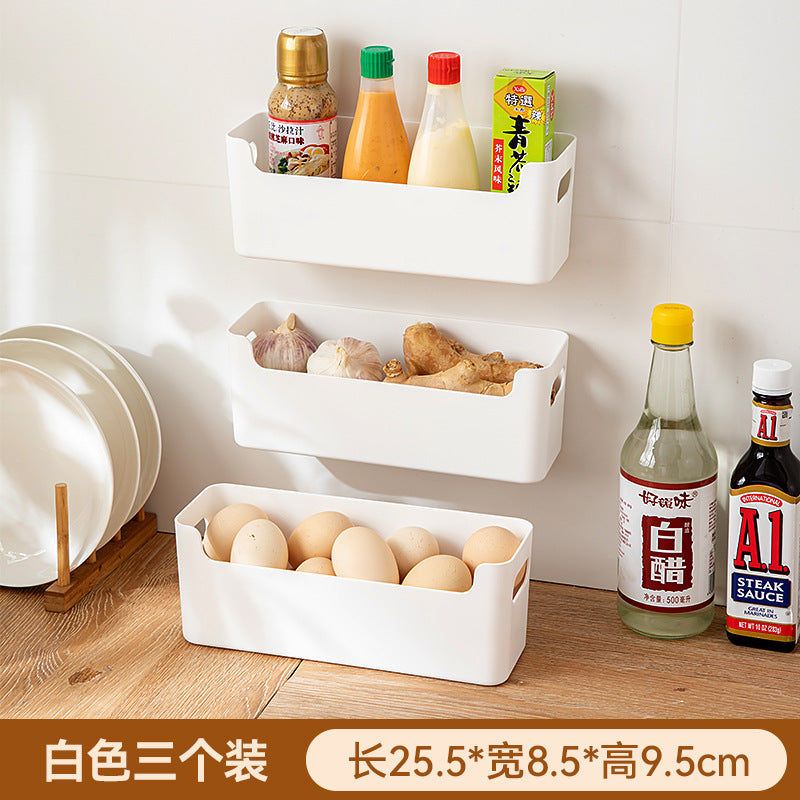 Kitchen Onion, Ginger, Garlic Storage Box Plastic Transparent Non-punching Wall-mounted Storage Box Multifunctional Sundries Sink Shelf