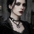 European and american harajuku punk style heart black chain choker necklace pu leather heart choker neck chain clavicle chain