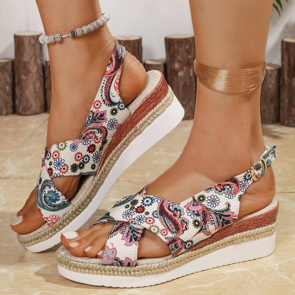 summer new arrival: cross-border women's eaby comfortable platform sandals, sizes 40-43, lightweight buckle strap peep-toe sandals - now available!