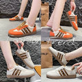 Exportplus sizespring & fallnew arrivalretro leopard print white shoes women's cross-border round toe tie backplus sizecasualeasiest for match women's shoes