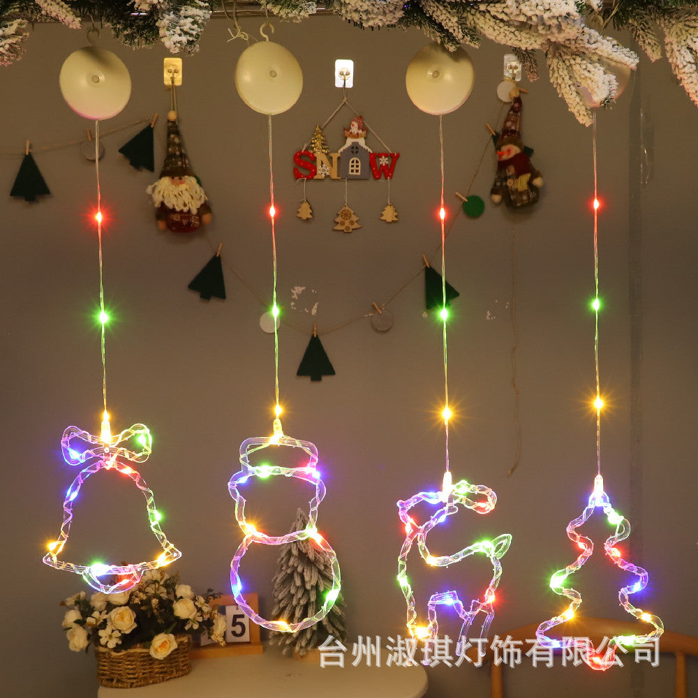 New suction cup battery box curtain light leather line light window bedroom party christmas day decoration star atmosphere light