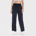 Luxtrenew arrival flesh-covering slimming lookhigh waistcasual sweatpants women's elastic drawstring waiststraight-leg pants dss077