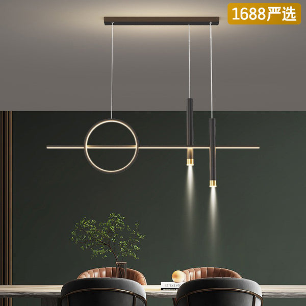 [Strict Selection] Chandelier Modern Simple Light Luxury Long Strip Creative Designer Minimalist Dining Room Dining Table Bar Lighting