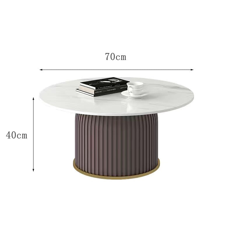 Nordic rock slab living room coffee table set - new light luxury modern small apartment creative trendy round side table