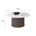 Nordic rock slab living room coffee table set - new light luxury modern small apartment creative trendy round side table