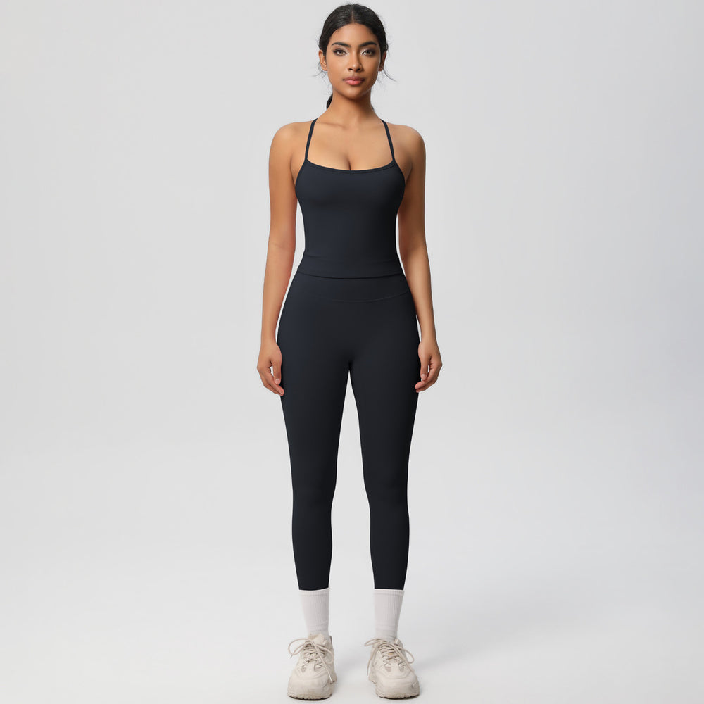 European and american nude feel brushed solid color yoga outfit set - quick-dry, breathable, 8-piece running & fitness activewear set for women
