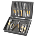 new 18-piece manicure set: angled nail clippers, portable cuticle nippers, anti-splash manicure & pedicure tool kit
