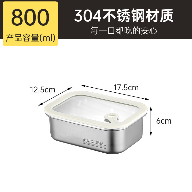 304 stainless steel food storage container - microwave safe, student-approved lunch box, airtight food container for fruits and bento boxes