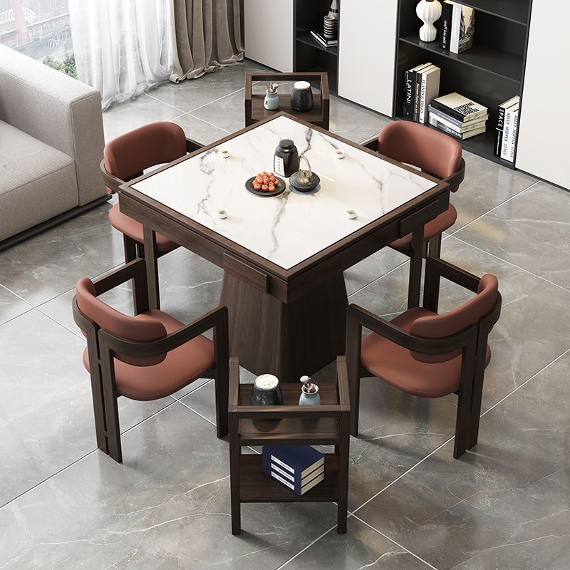 Mahjong table, egg-cracking special table, solid wood eight immortals table, square table, dining table, new chinoiserie slate chess and card table and chairs