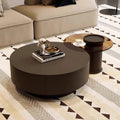 Minimalist slate combination coffee table small apartment simple modern light luxury high-end round living room for home black popular