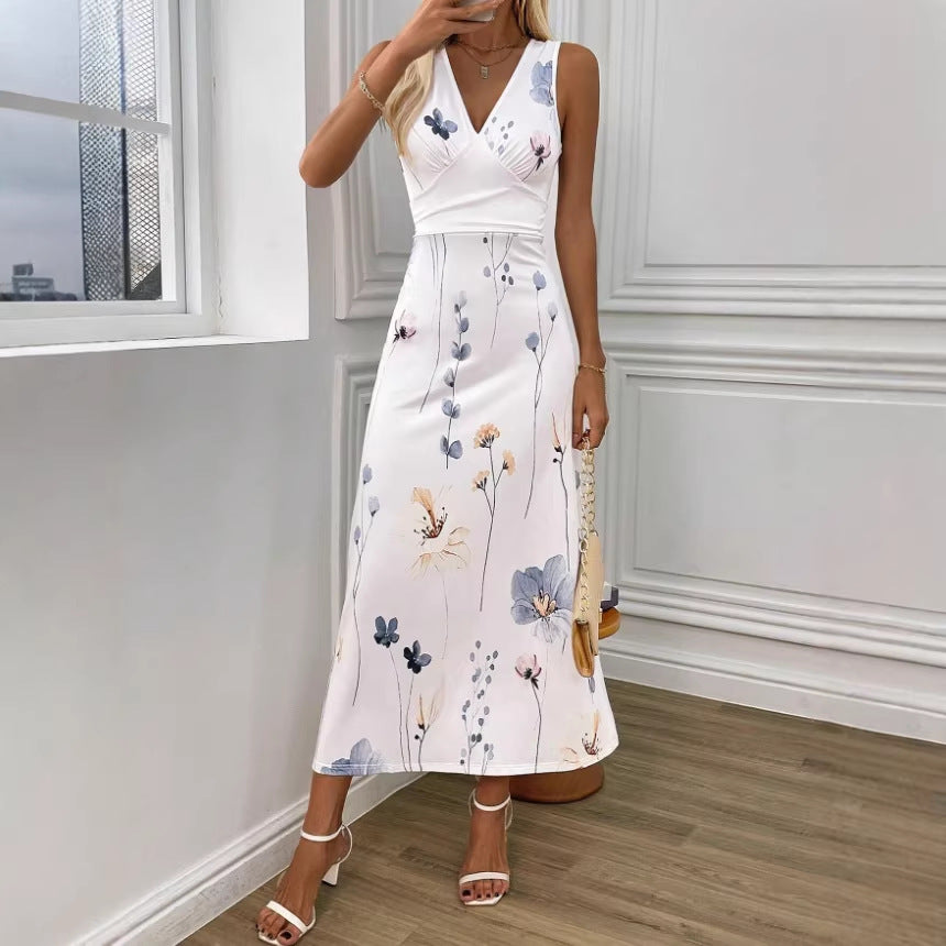 New women's sleeveless bodycon midi dress for cross-border , featuring 3d digital printing in european and american style