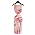 french riviera style printed knit bodycon dress - high-waisted, slim-fit, and figure-flattering for the modern woman