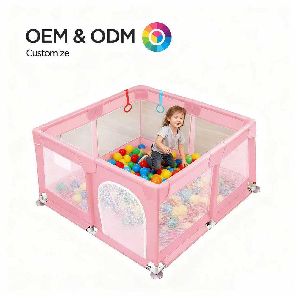 Baby playpen - portable playard for indoor use - safety barrier for crawling and walking - perfect for home and playroom