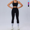 new plus size yoga outfit set for women - brushed, barely-there feel, tight-fitting activewear, high-stretch, breathable fitness set