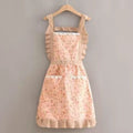 Apron female kitchen for home anti-fouling and stain-resistant work cute k-style princess floral waistband new arrival canvas