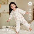 Baby pajamas gauze pure cotton spring summer thin baby air conditioning home clothes separatestwo-piece set men's and women's children
