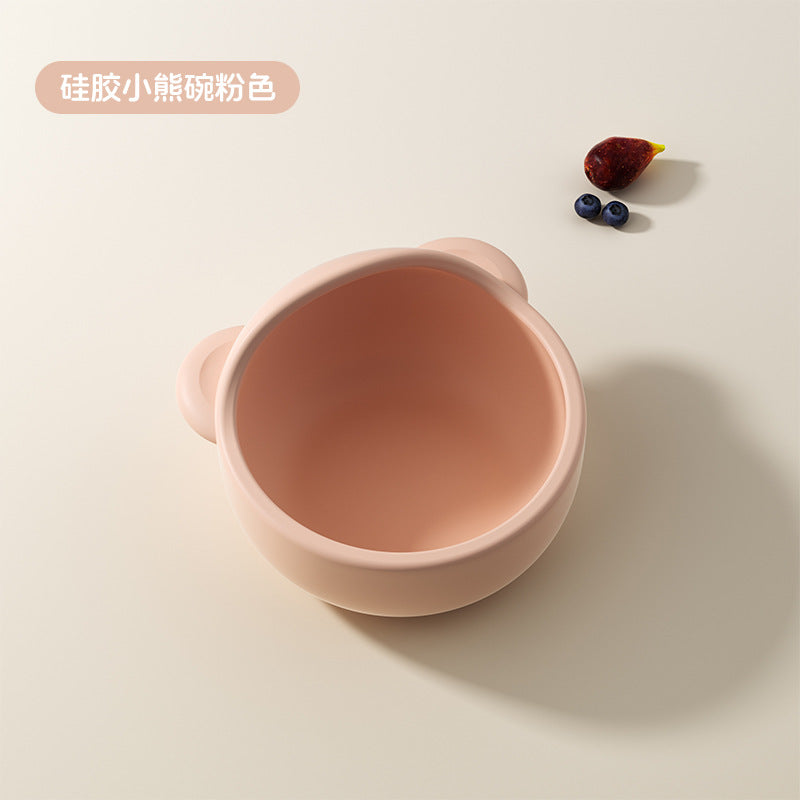All-in-one baby food bowl with spoon - non-slip feeding bowl with suction cup - silicone bowl for baby and toddler food