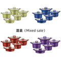 Queen time 10pcsfor home aluminum pot kitchen utensils die-cast non-stick pot pot suitpot
