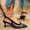 Mesh pointed toe high heel sandals women's 2026 new french style stiletto breathable closed-toe roman sandals summer fashion versatile