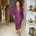 Temu cross-border e-commerce  fashionfashion women's clothing hot diamond beads african plus sizeolwork clothingdress